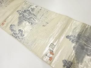 アンティーク　東海道五十三次模様織出し袋帯（材料）